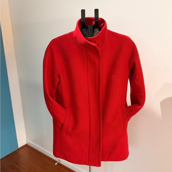J. Crew Vibrant Red Pea Coat - Picture 3 of 9